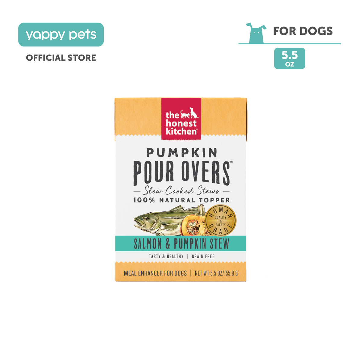 The Honest Kitchen Pumpkin Pour Overs Dog Food Toppers Salmon & Pumpkin Stew 5.5oz