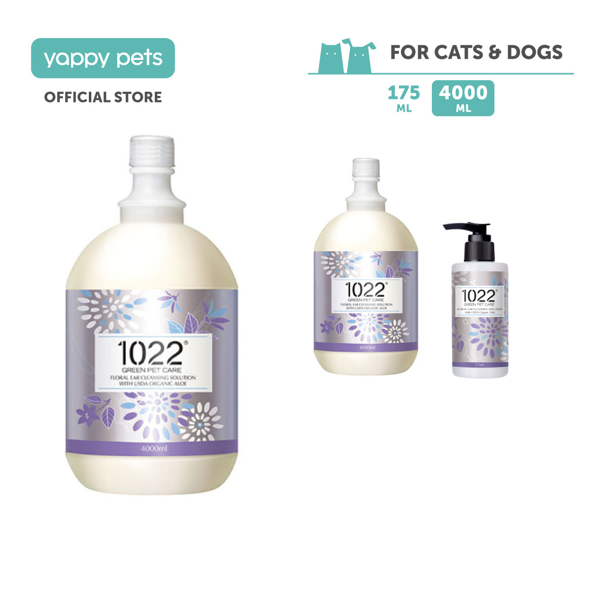 1022 Green Pet Care Floral Ear Cleansing Solution for Dogs and Cats 4L