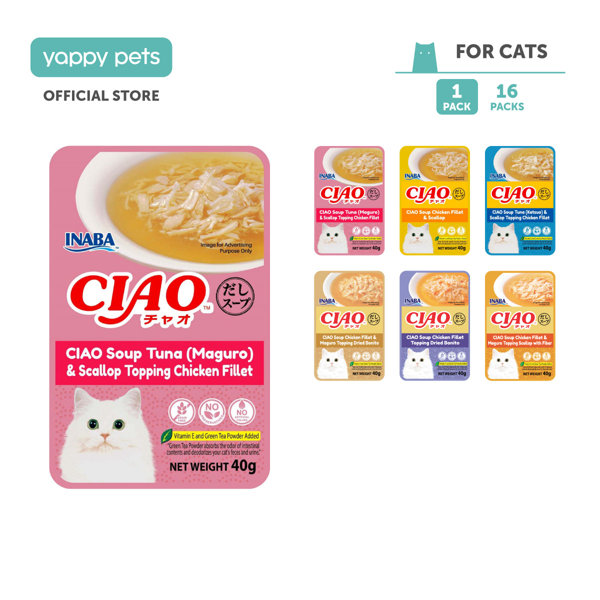 Ciao Clear Soup Pouch Cat Wet Food 40g
