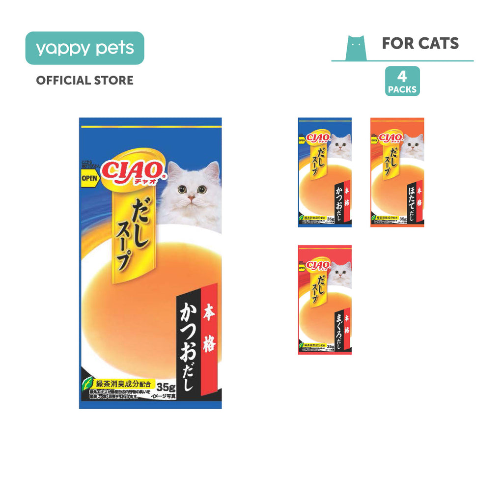 Ciao Dashi Soup Line Pouches Cat Treats 35g x 4