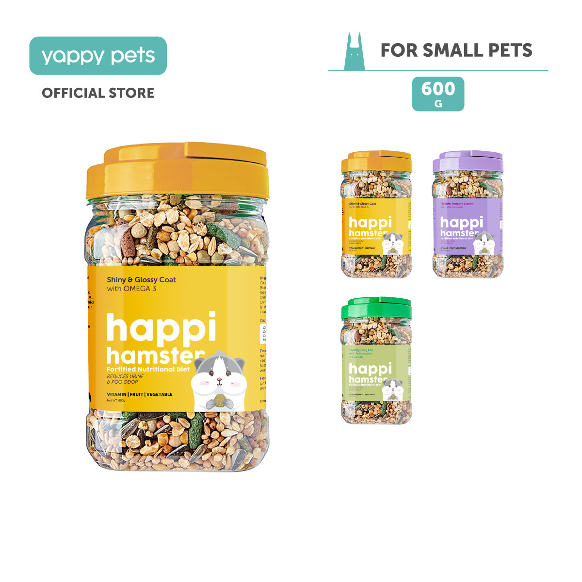 Happi Hamster Fortified Nutritional Diet Hamster Food 600g