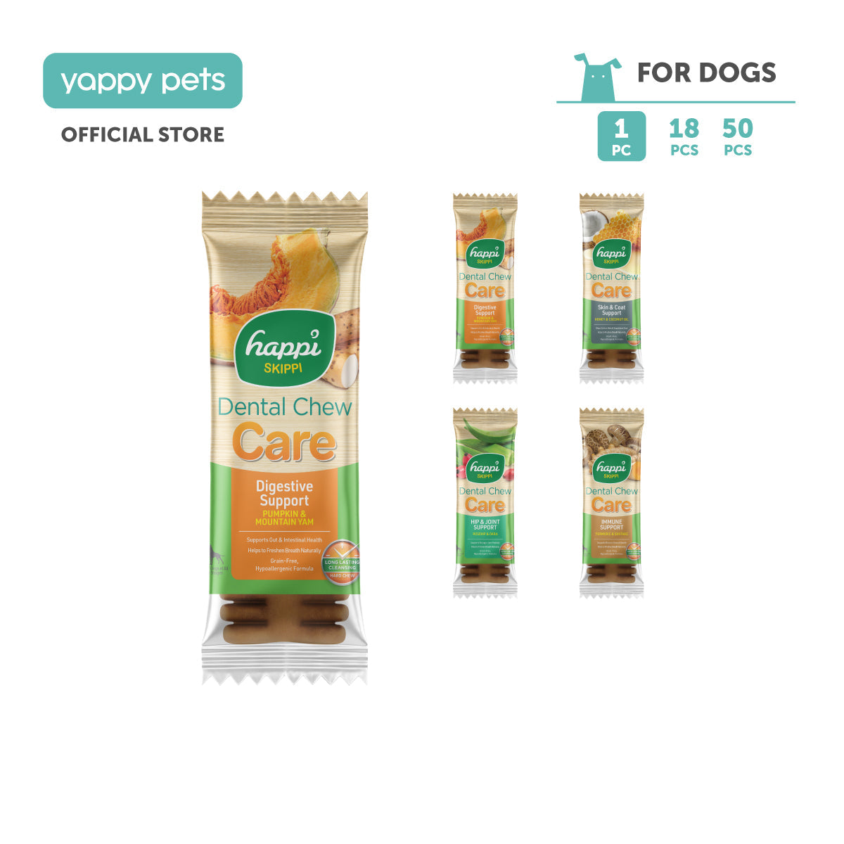 Happi Skippi Care Regular 4-inch Dog Dental Chew 25g
