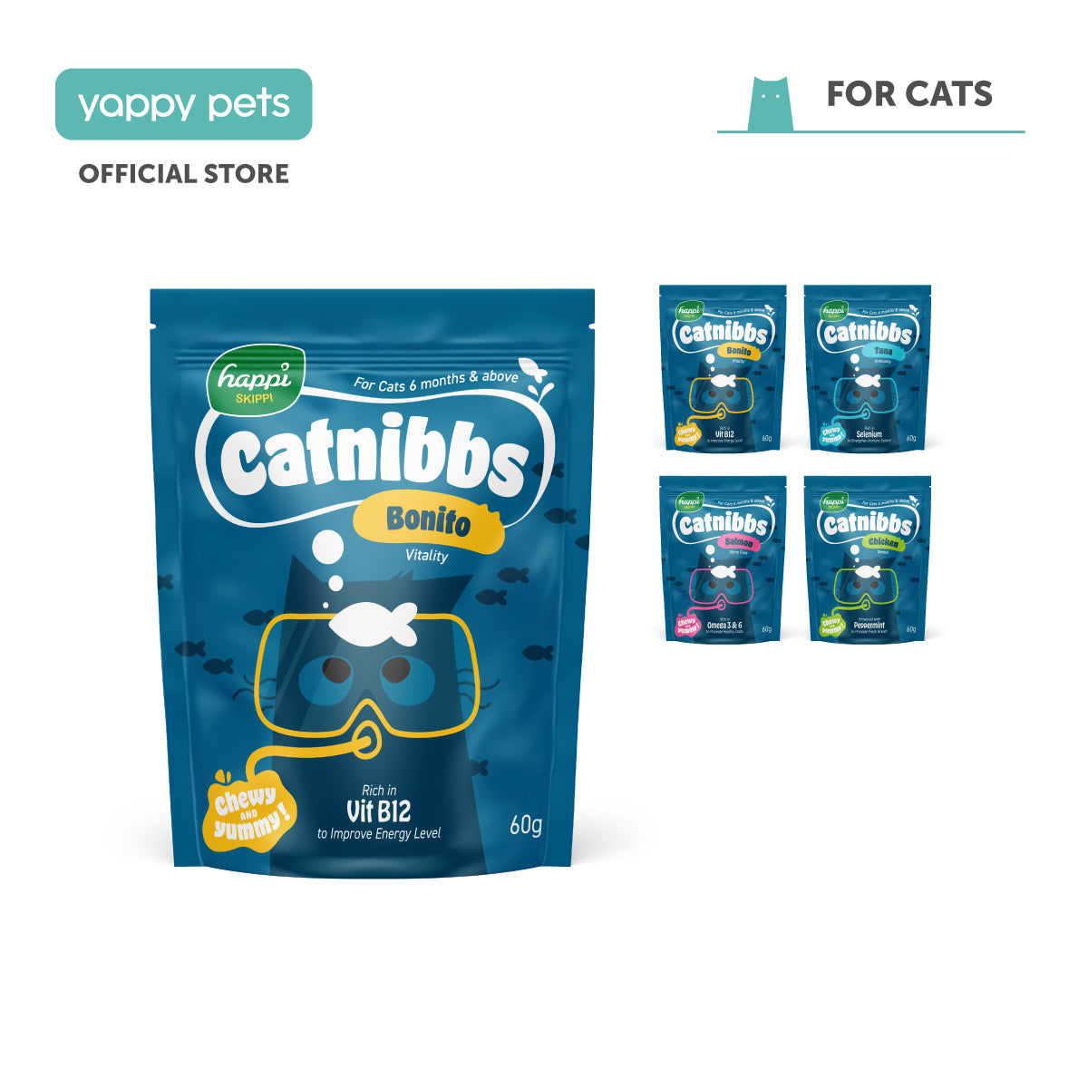 Happi Skippi Catnibbs Cat Treats 60g