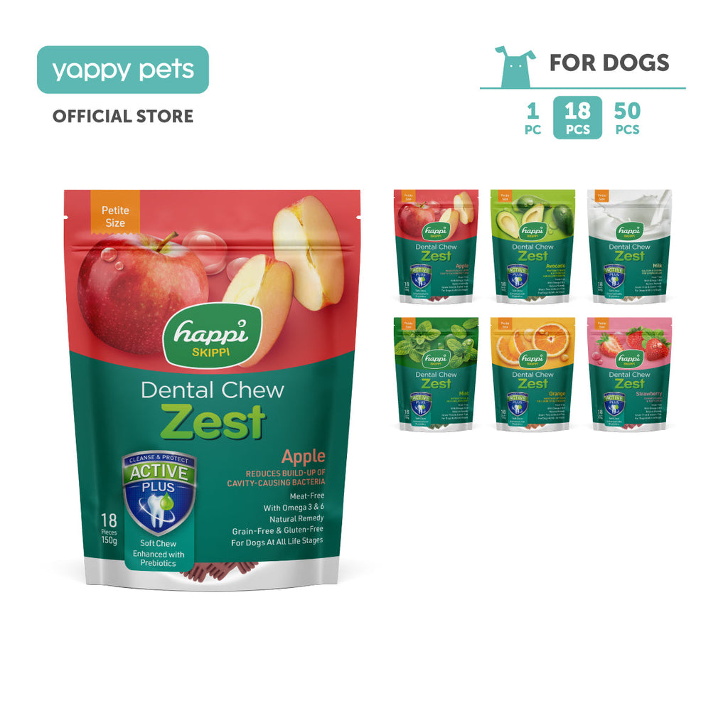 Happi Skippi Zest Petite 2.5-inch Dog Dental Chew 18pcs 150g
