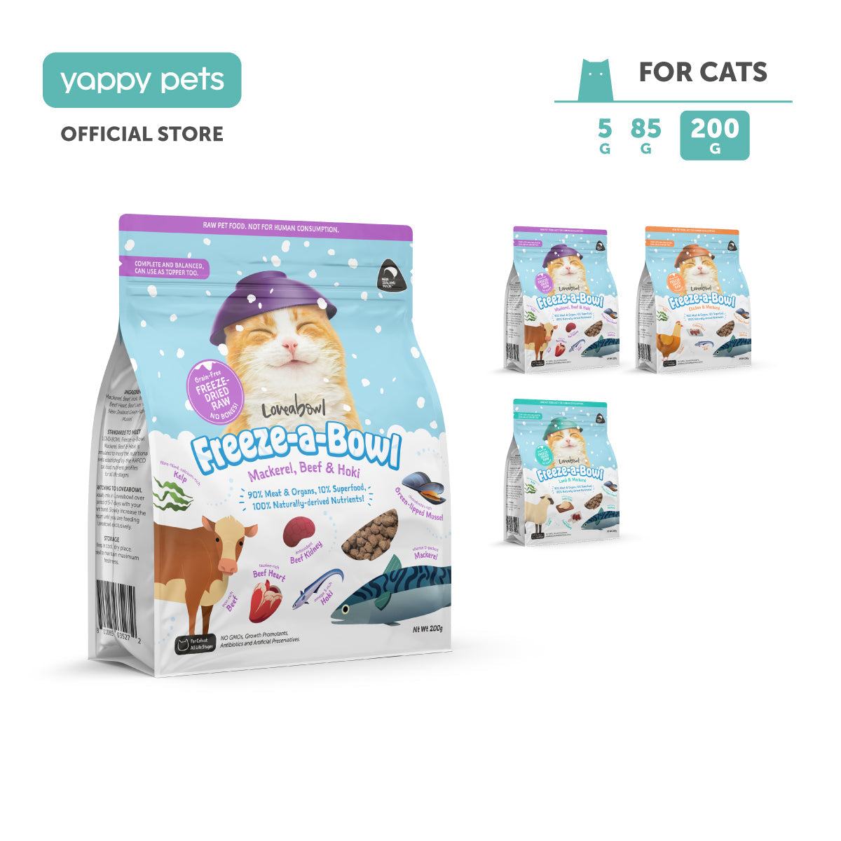 Loveabowl Freeze-a-Bowl Freeze Dried Cat Food 200g
