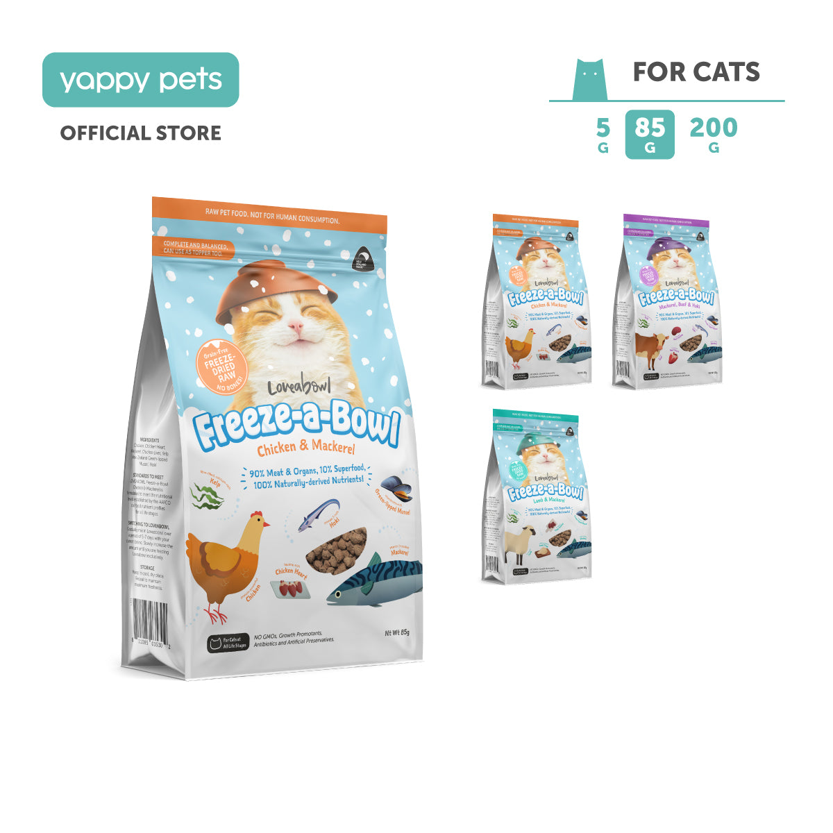 Loveabowl Freeze-a-Bowl Freeze Dried Cat Food 85g