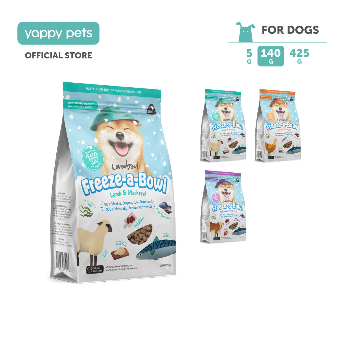 Loveabowl Freeze-a-Bowl Freeze Dried Dog Food 140g