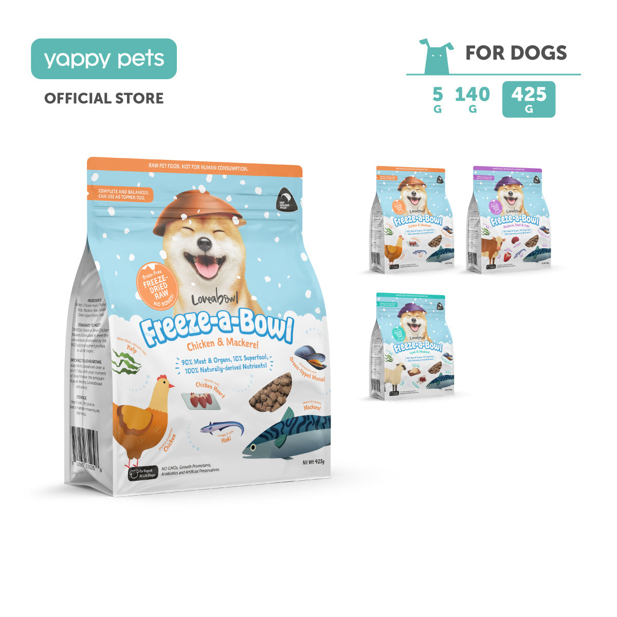 Loveabowl Freeze-a-Bowl Freeze Dried Dog Food 425g