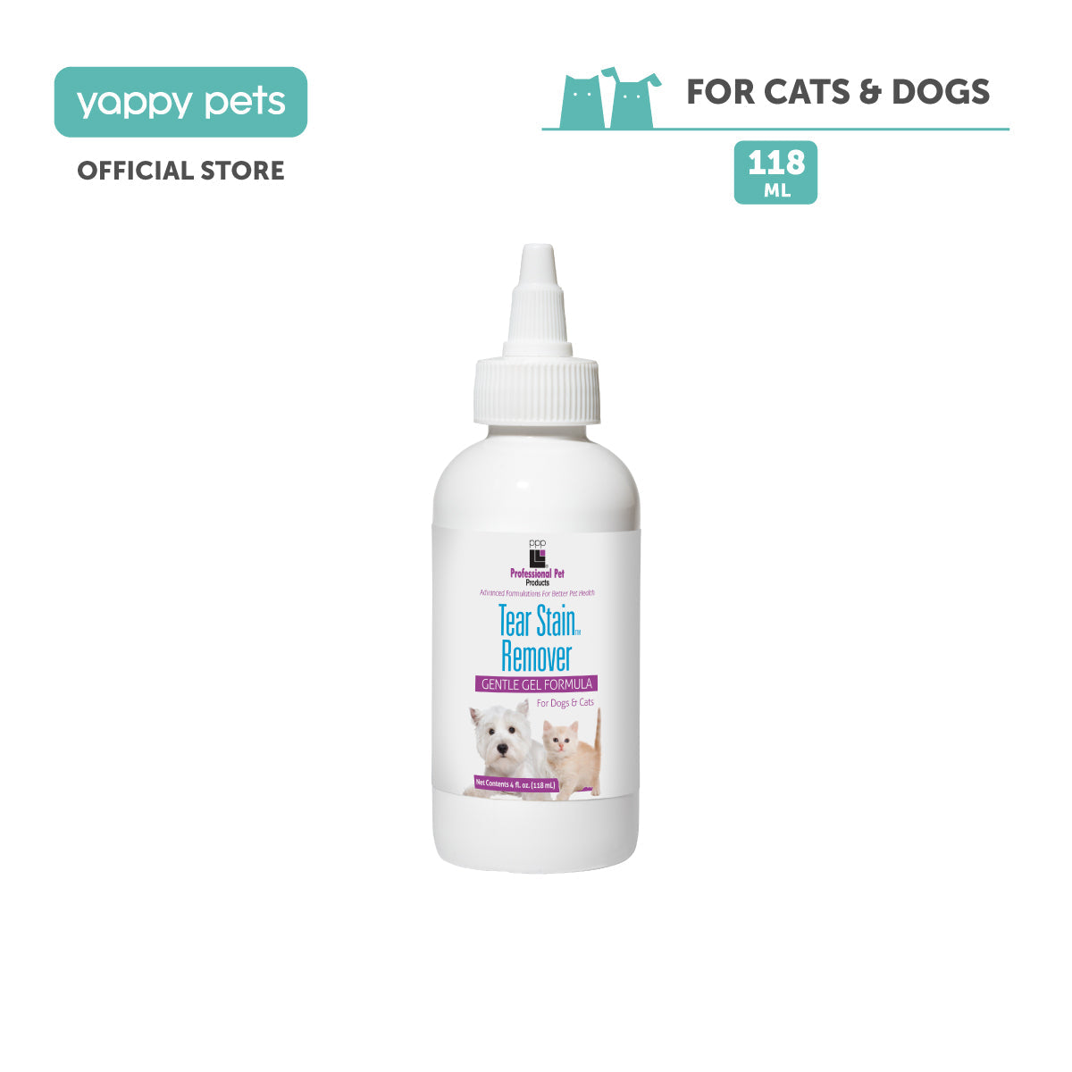 PPP Tear Stain Remover For Dogs & Cats 118ml