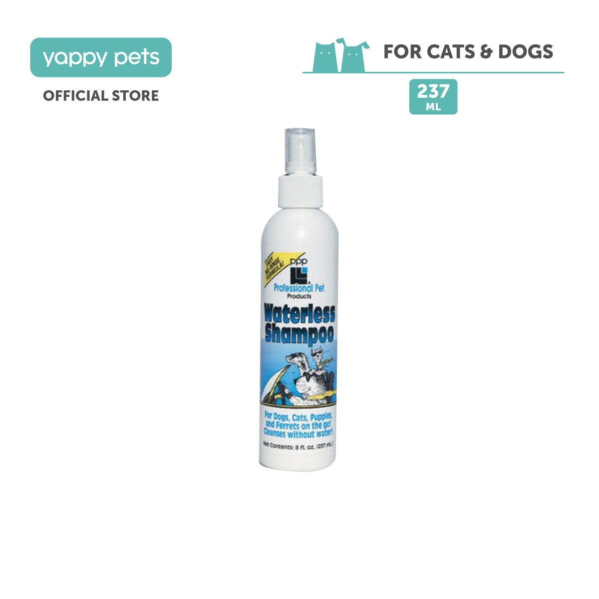 PPP Waterless Formula Cats & Dogs Shampoo 237ml
