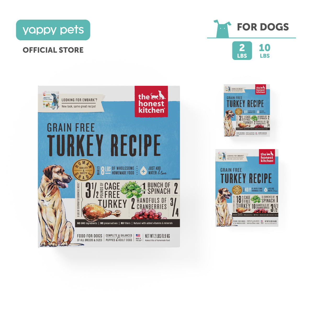 The Honest Kitchen Dehydrated Grain Free Turkey Dog Food 2lbs