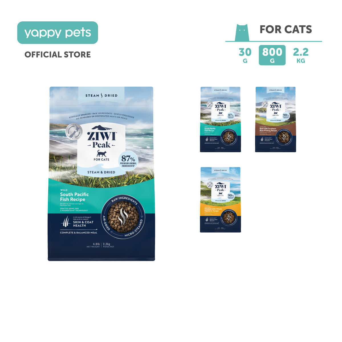 Ziwi Peak Steam & Dried Cat Food 800g