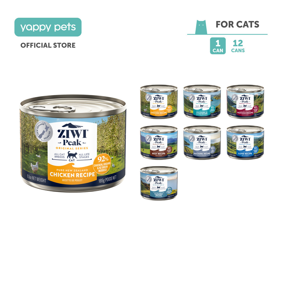Ziwi Peak Originals Wet Cat Food 185g
