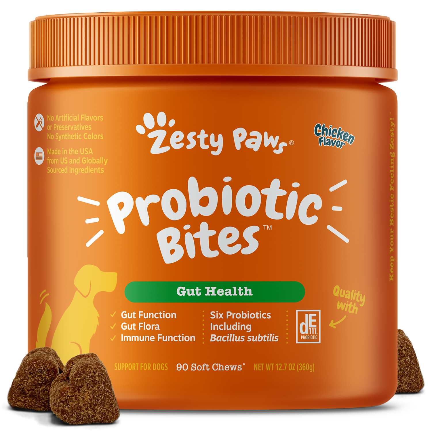 Zesty Paws Probiotic Bites Dog Supplements 90ct
