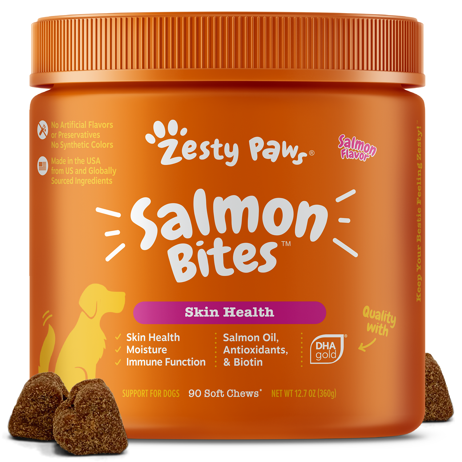 Zesty Paws Salmon Bites Dog Supplements 90ct