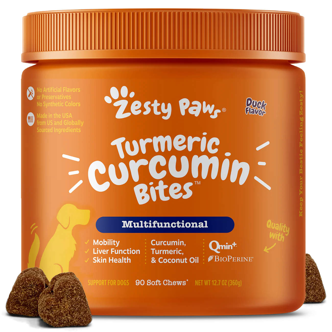 Zesty Paws Turmeric Curcumin Bites Dog Supplements 90ct