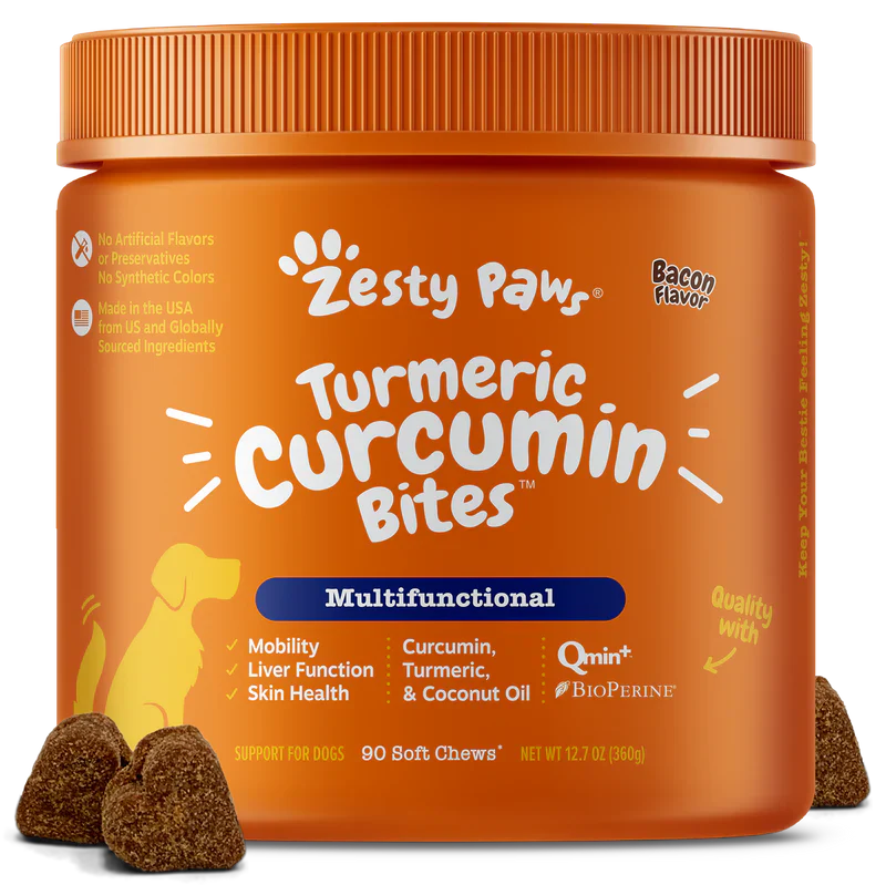 Zesty Paws Turmeric Curcumin Bites Dog Supplements 90ct