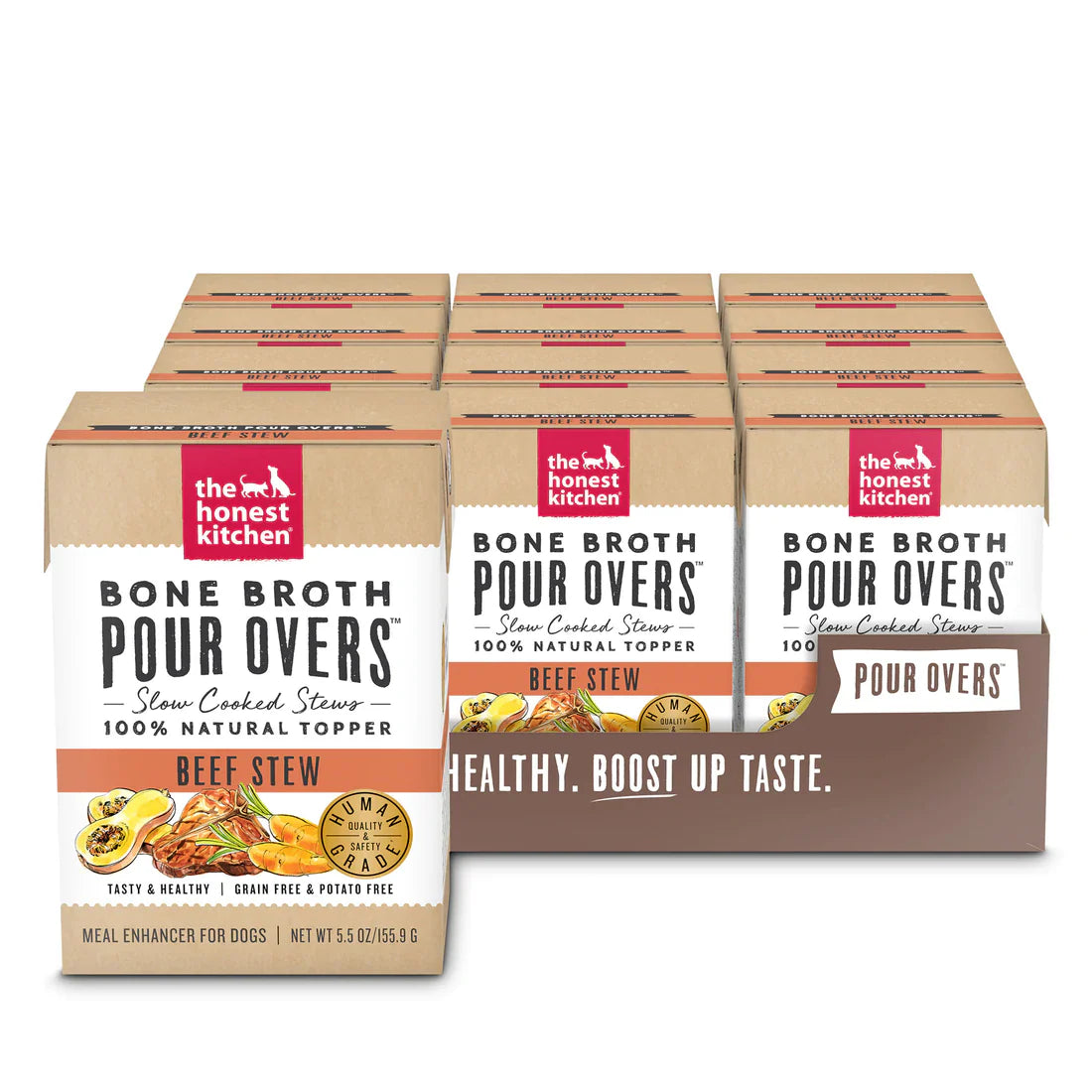 The Honest Kitchen Bone Broth Pour Overs Dog Food Toppers Beef Stew 5.5oz