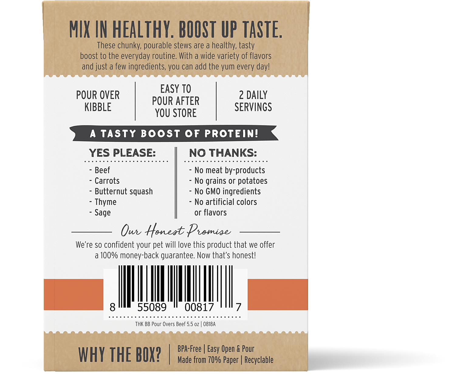 The Honest Kitchen Bone Broth Pour Overs Dog Food Toppers Beef Stew 5.5oz