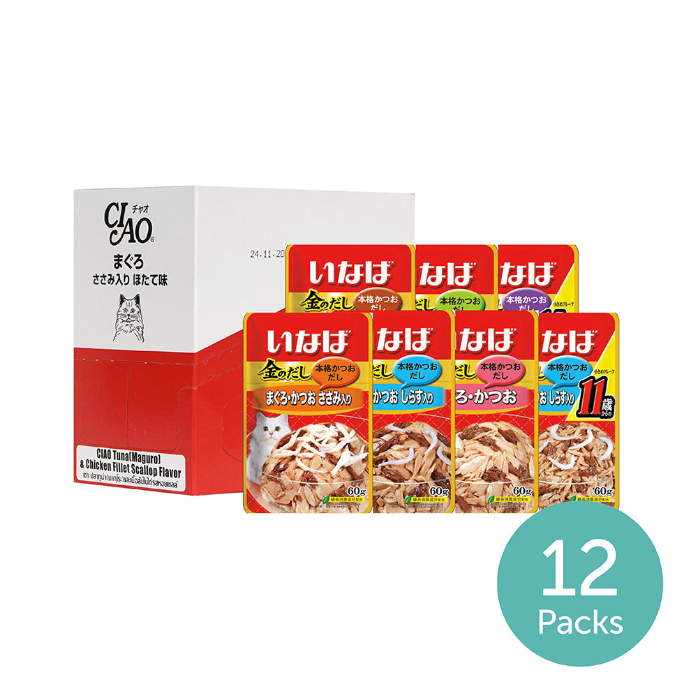 Ciao Golden Stock Pouch in Jelly Cat Wet Food 60g x 12 (Box)