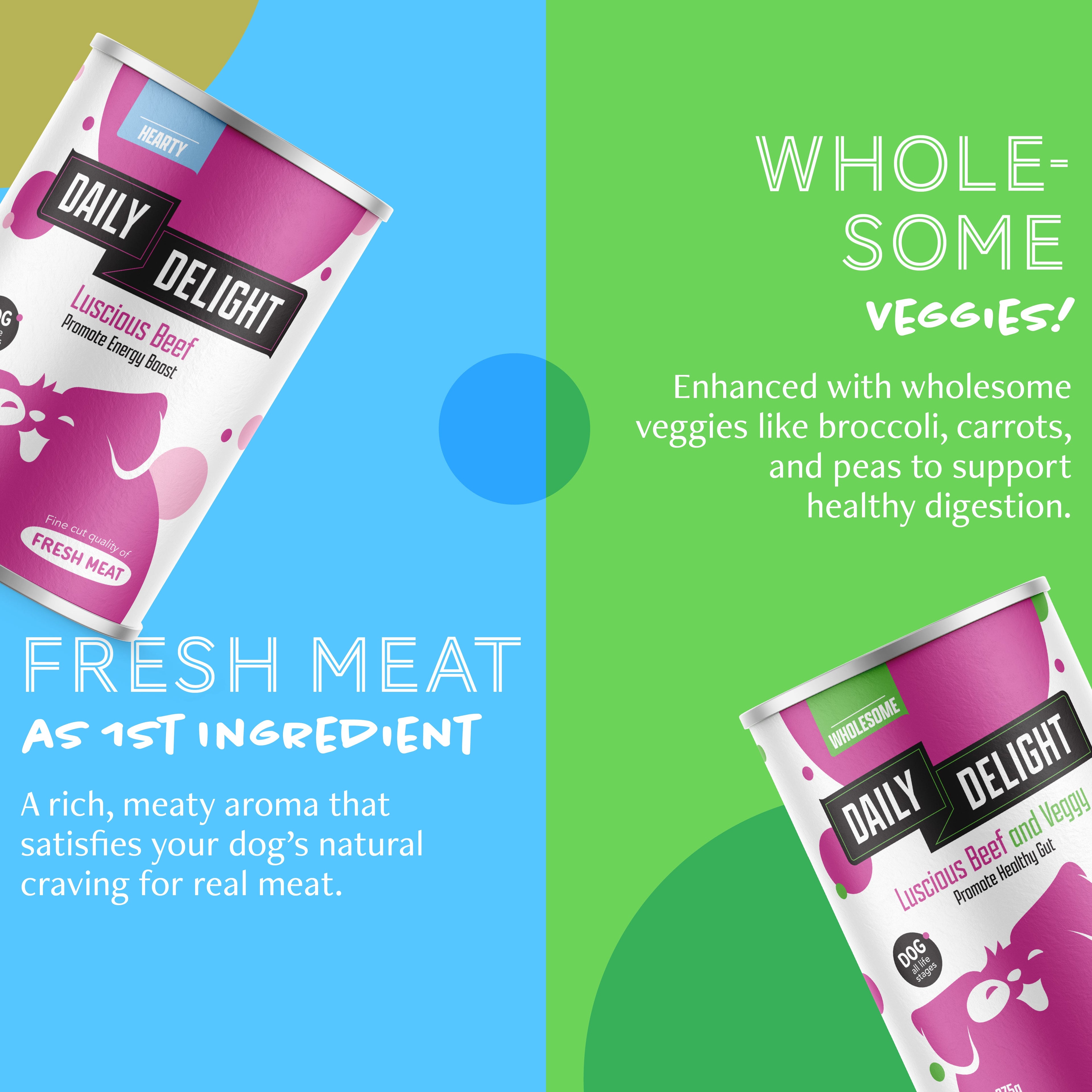 Daily Delight Wholesome & Hearty Dog Wet Food 375g x 24 (Carton)