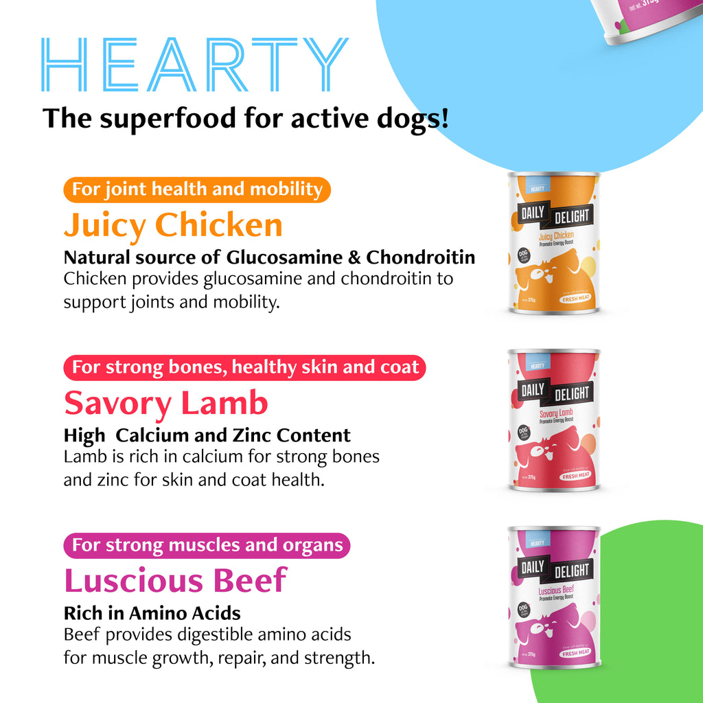 Daily Delight Wholesome & Hearty Dog Wet Food 375g x 24 (Carton)