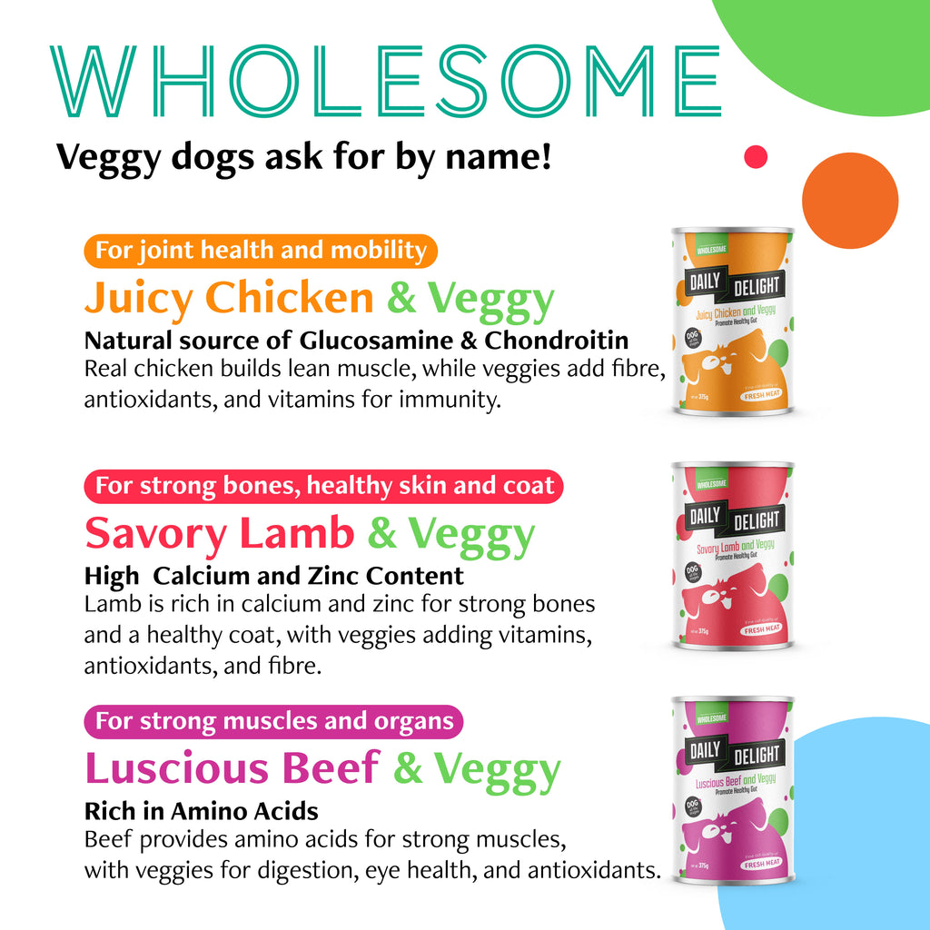 Daily Delight Wholesome & Hearty Dog Wet Food 375g x 24 (Carton)