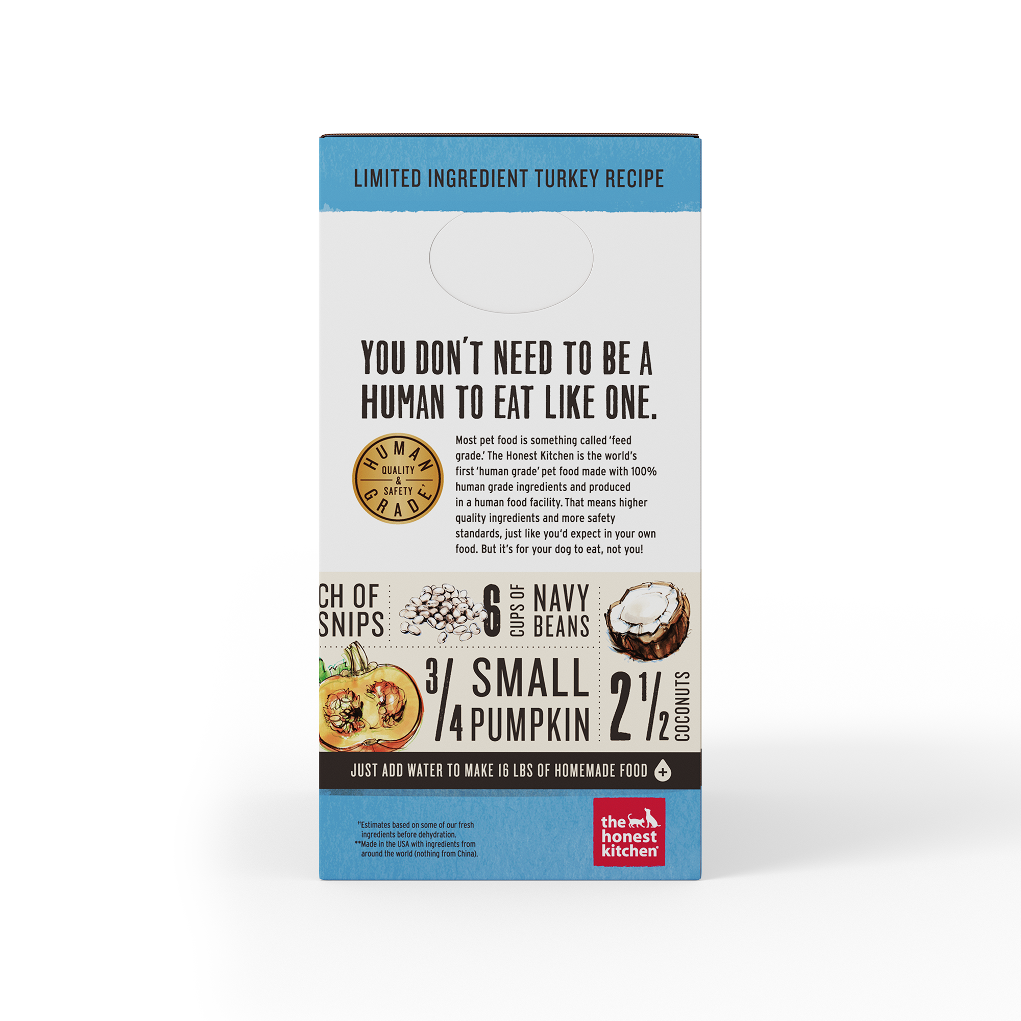 The Honest Kitchen Dehydrated Limited Ingredient Grain Free Turkey Dog Food 4lbs
