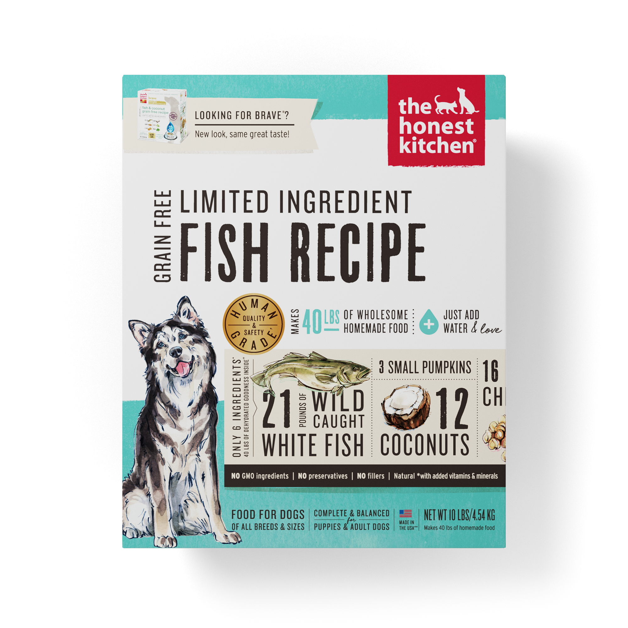 The Honest Kitchen Dehydrated Limited Ingredient Grain Free Fish Dog Food 10lbs