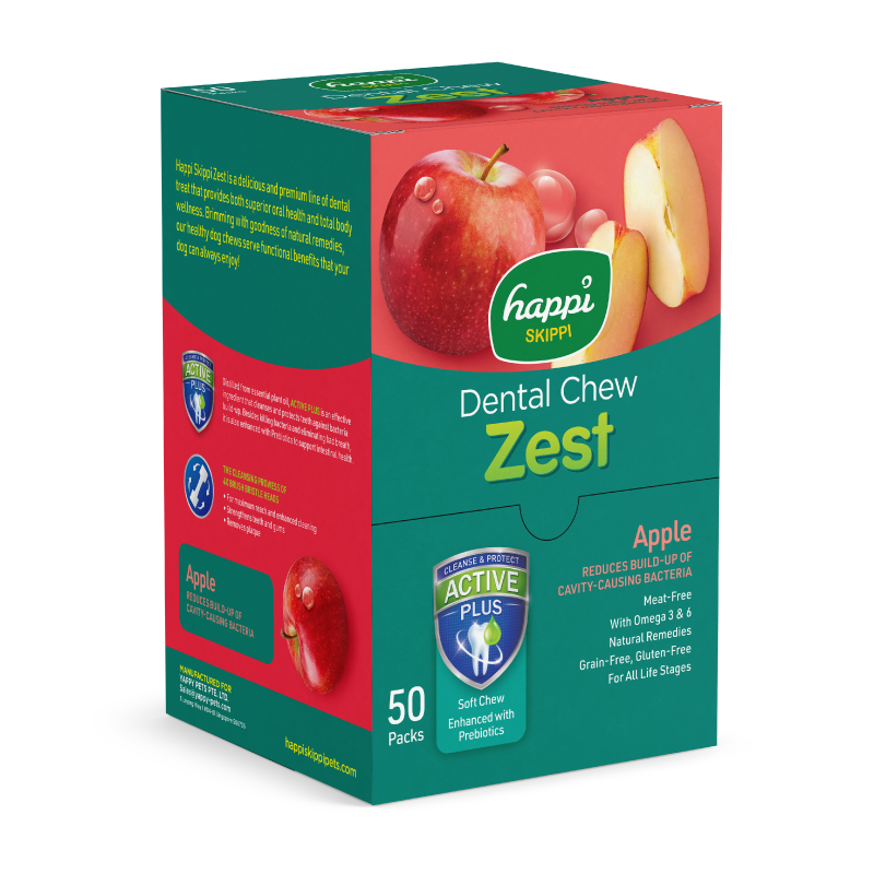 Happi Skippi Zest Regular 4-inch Dog Dental Chew 25g x 50 (Box)