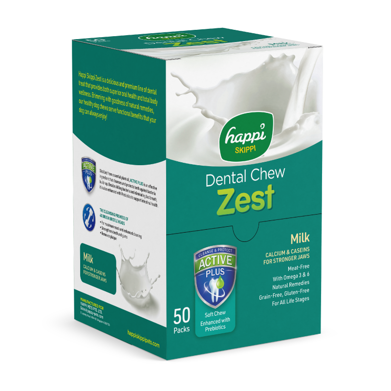 Happi Skippi Zest Regular 4-inch Dog Dental Chew 25g x 50 (Box)