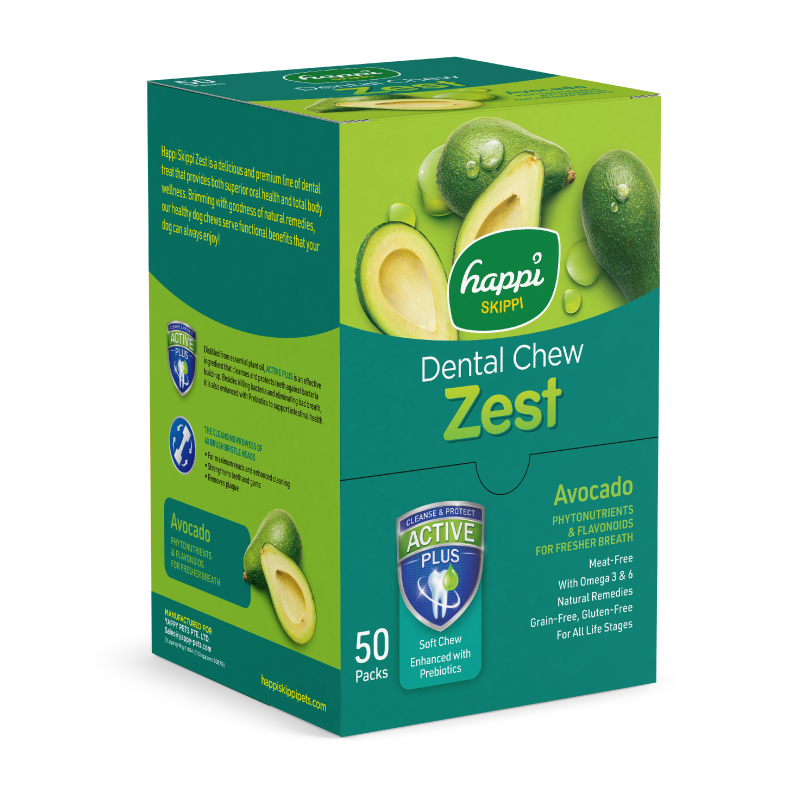 Happi Skippi Zest Regular 4-inch Dog Dental Chew 25g x 50 (Box)