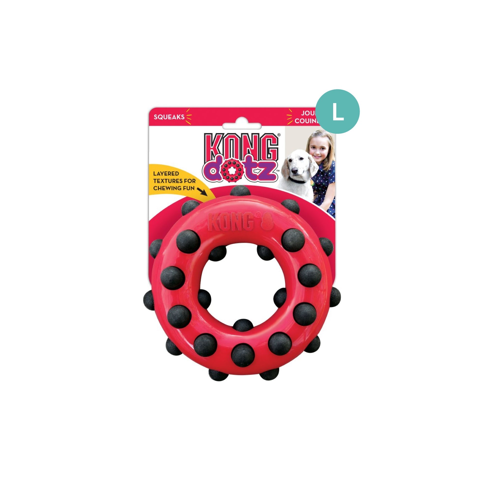 KONG Dotz Squeaker Chew Toy