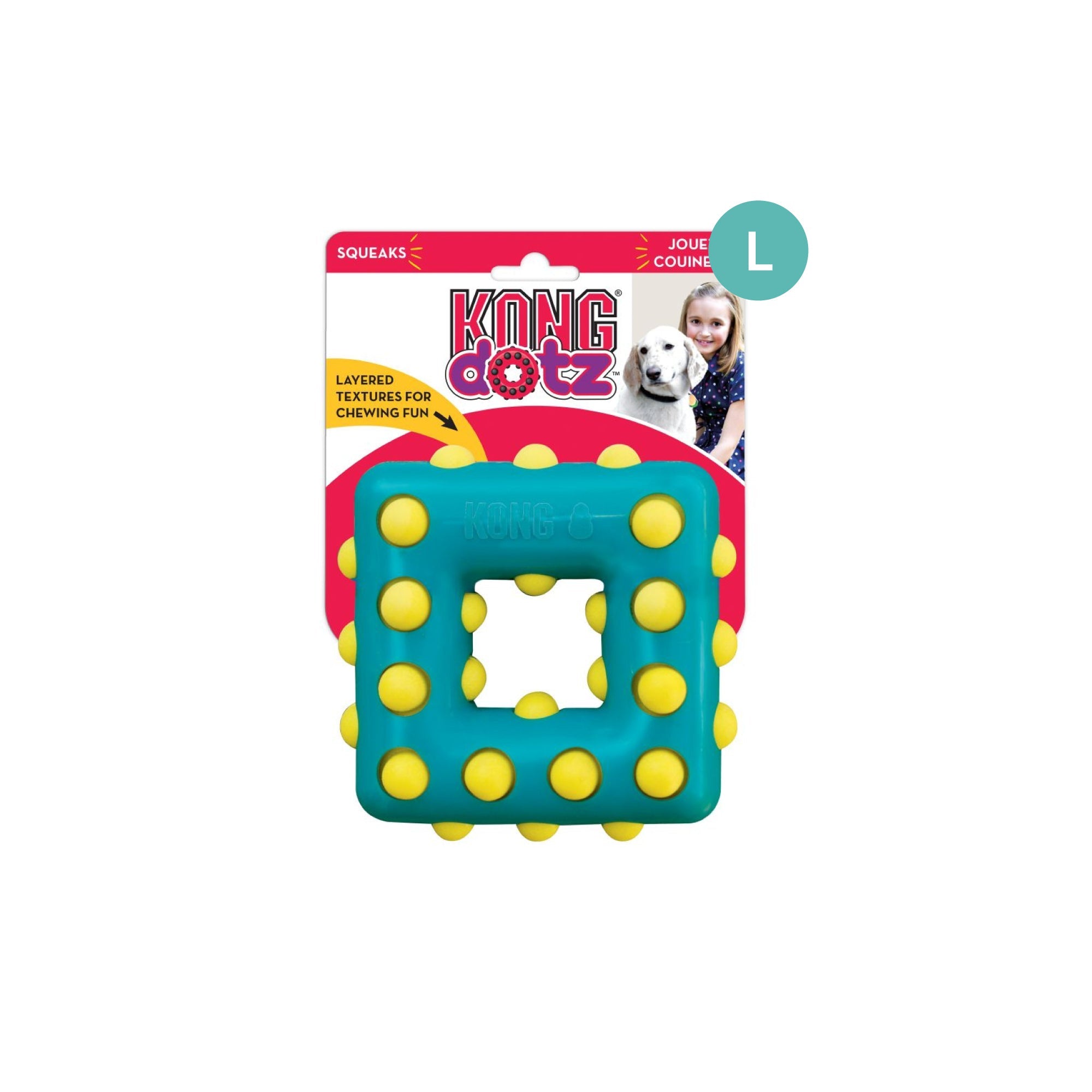 KONG Dotz Squeaker Chew Toy
