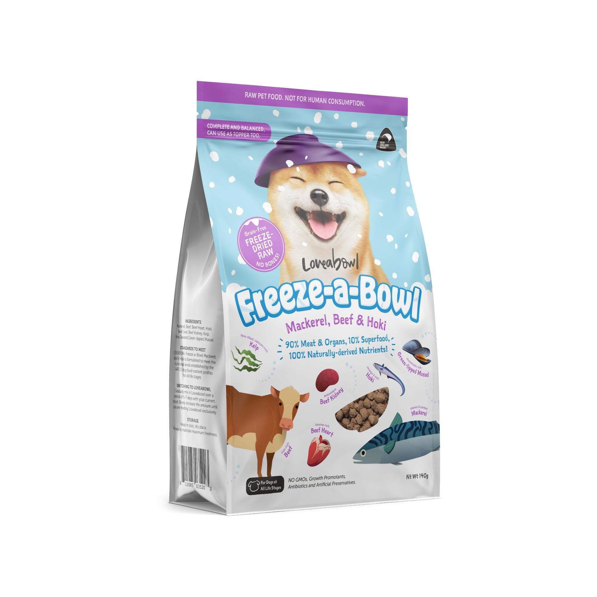 Loveabowl Freeze-a-Bowl Freeze Dried Dog Food 140g