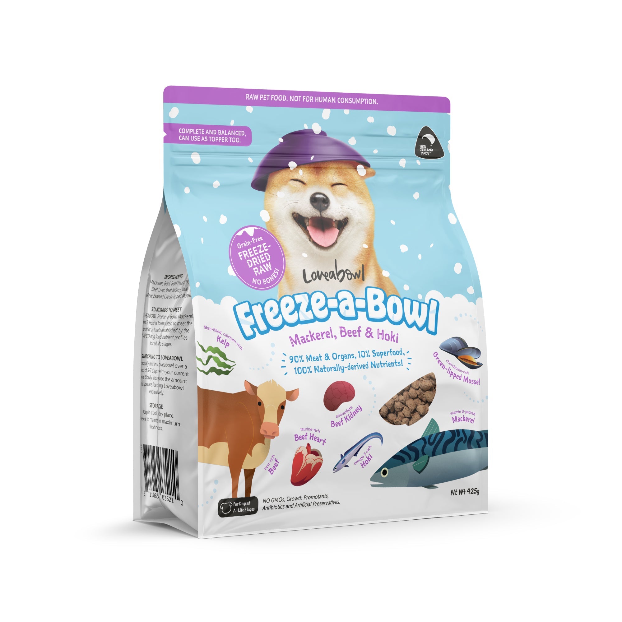 Loveabowl Freeze-a-Bowl Freeze Dried Dog Food 425g