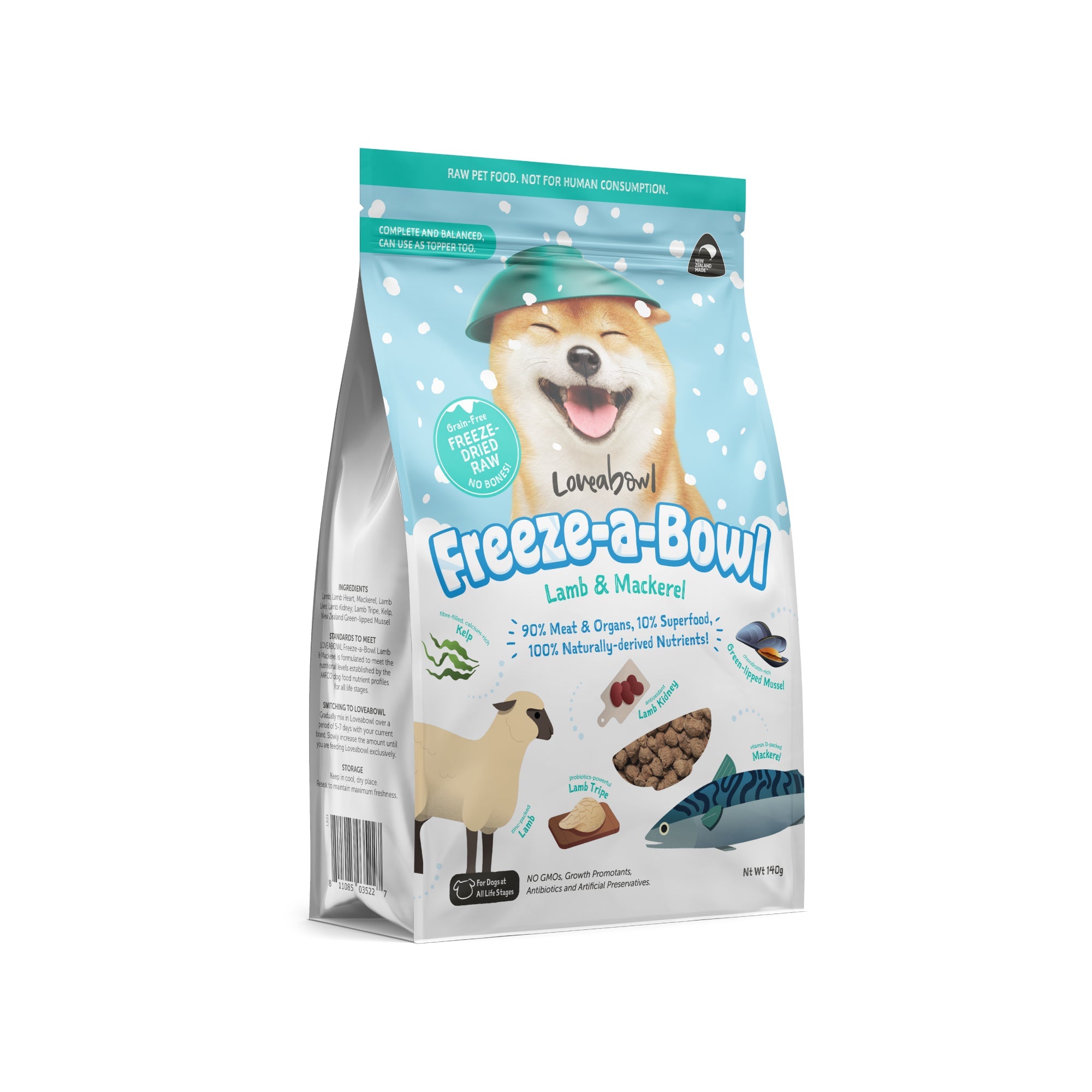 Loveabowl Freeze-a-Bowl Freeze Dried Dog Food 140g