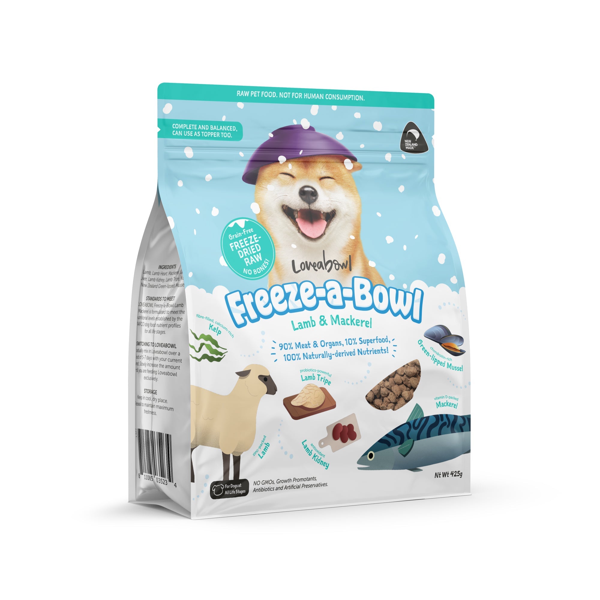 Loveabowl Freeze-a-Bowl Freeze Dried Dog Food 425g