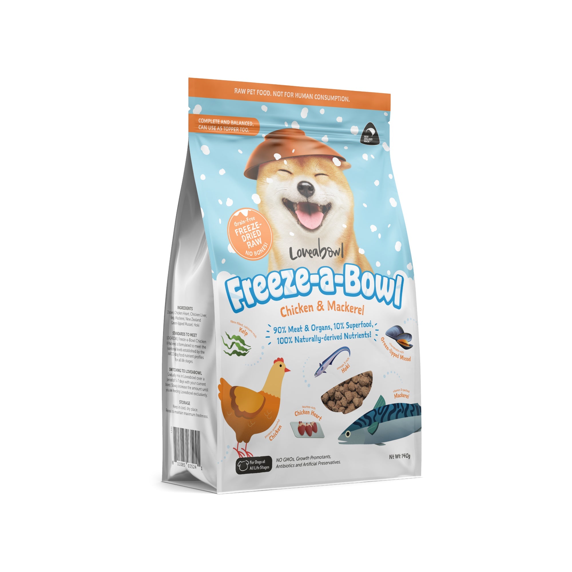 Loveabowl Freeze-a-Bowl Freeze Dried Dog Food 140g