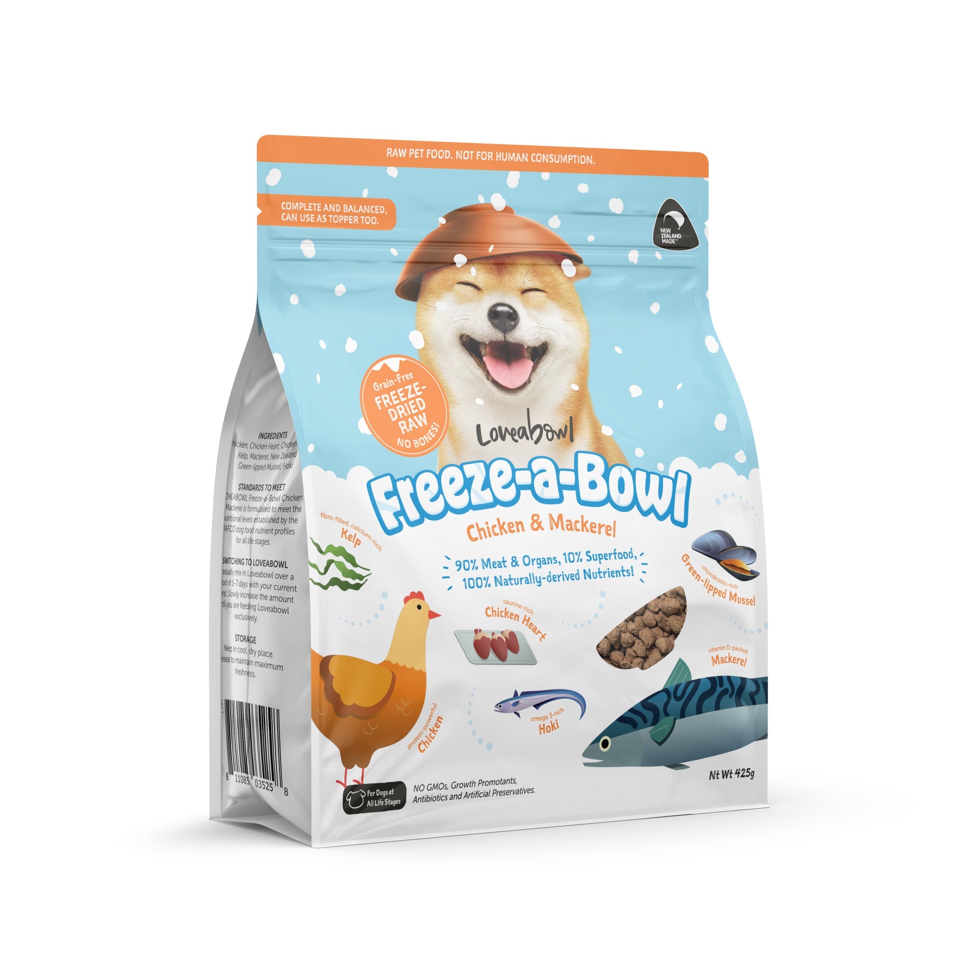 Loveabowl Freeze-a-Bowl Freeze Dried Dog Food 425g