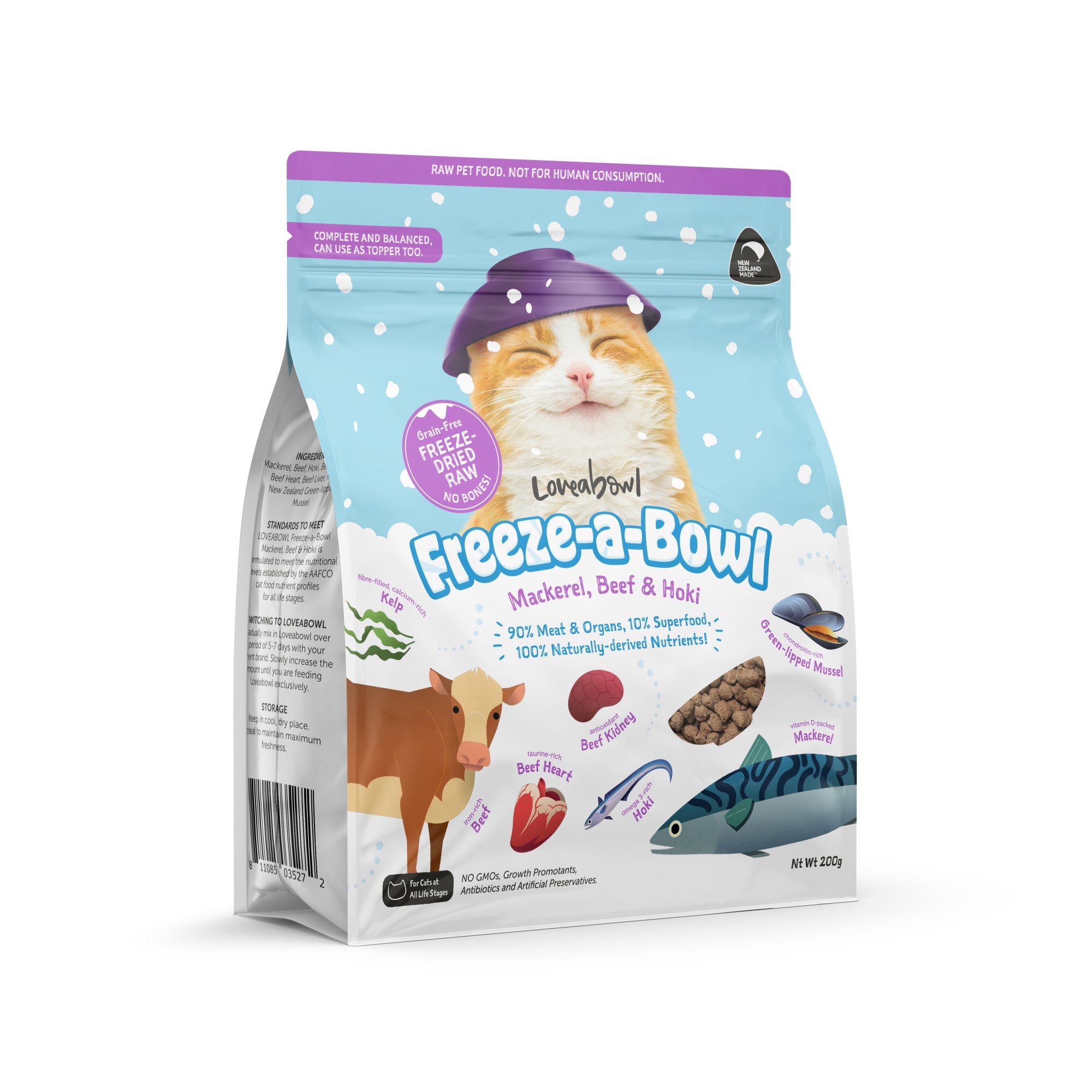 Loveabowl Freeze-a-Bowl Freeze Dried Cat Food 200g