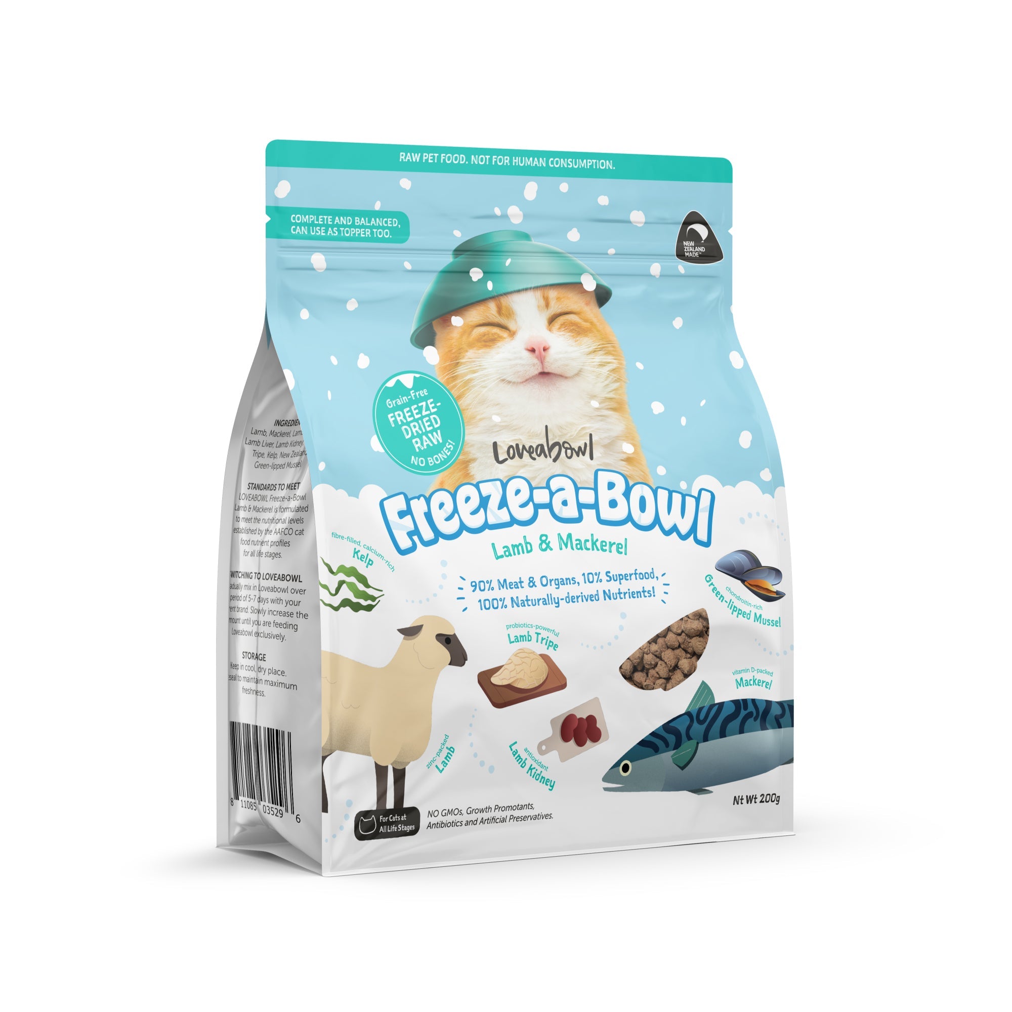 Loveabowl Freeze-a-Bowl Freeze Dried Cat Food 200g