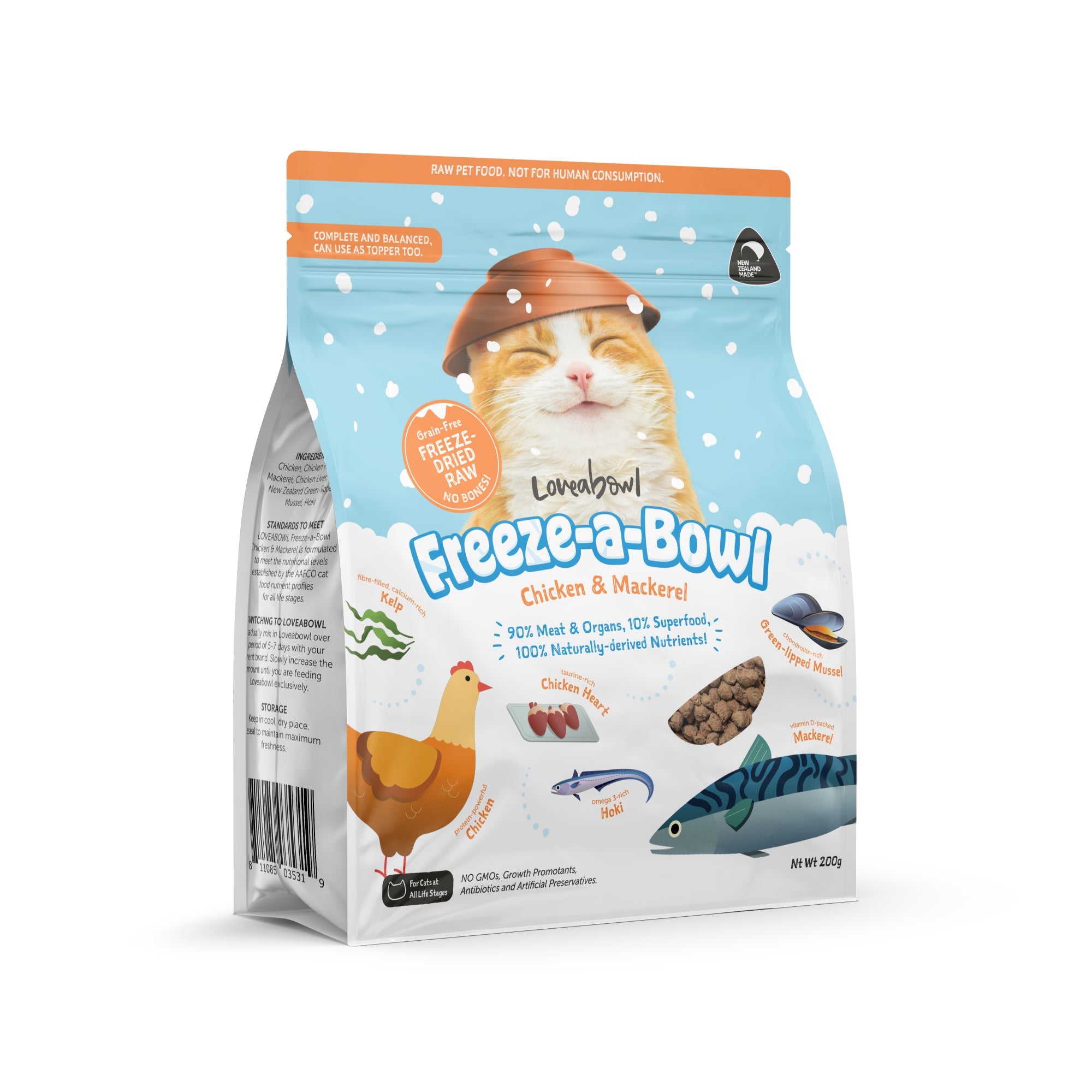 Loveabowl Freeze-a-Bowl Freeze Dried Cat Food 200g