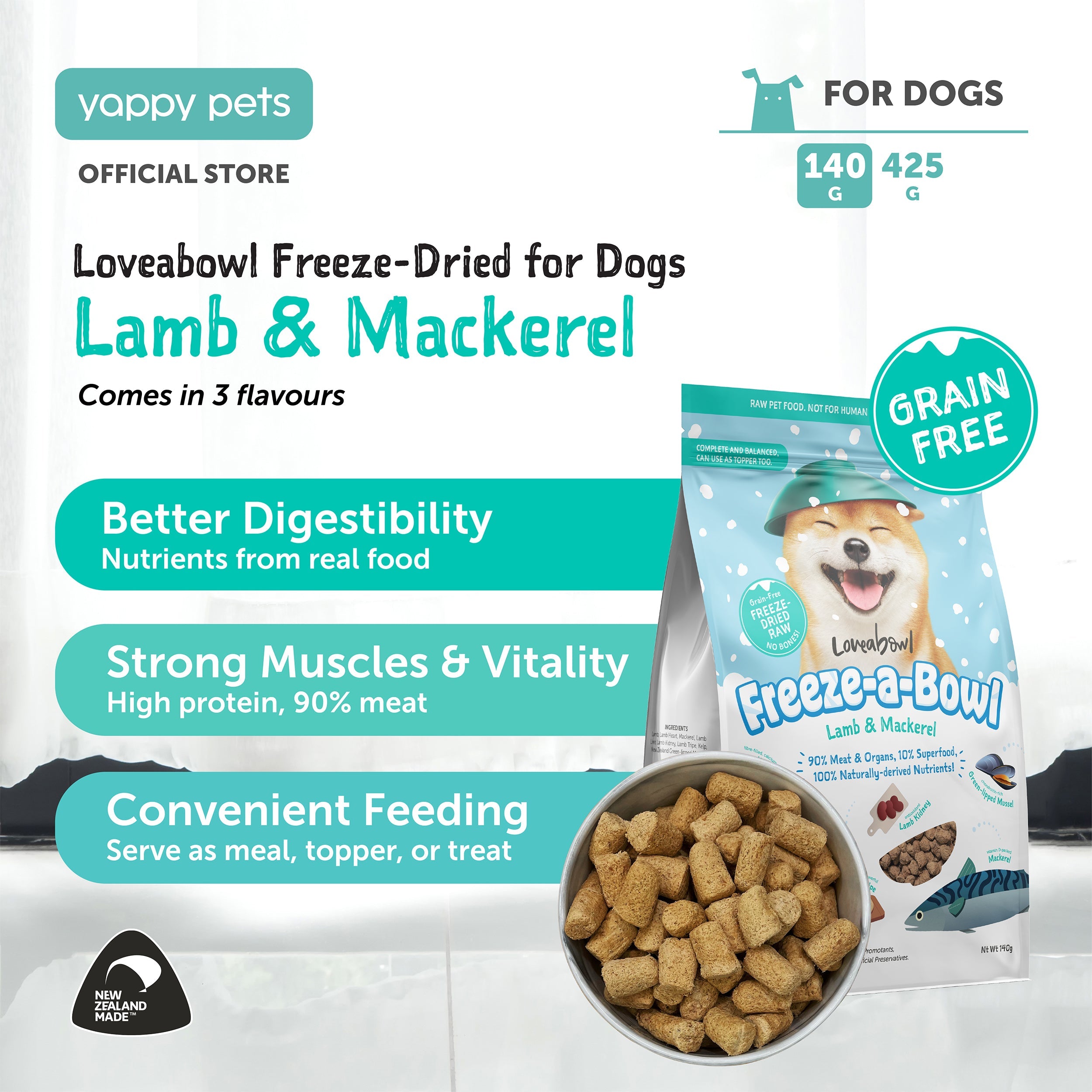 Loveabowl Freeze-a-Bowl Freeze Dried Dog Food 140g