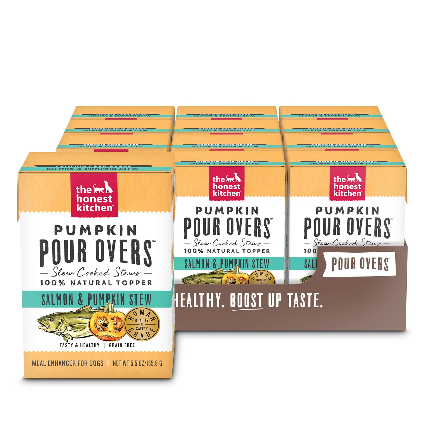 The Honest Kitchen Pumpkin Pour Overs Dog Food Toppers Salmon & Pumpkin Stew 5.5oz