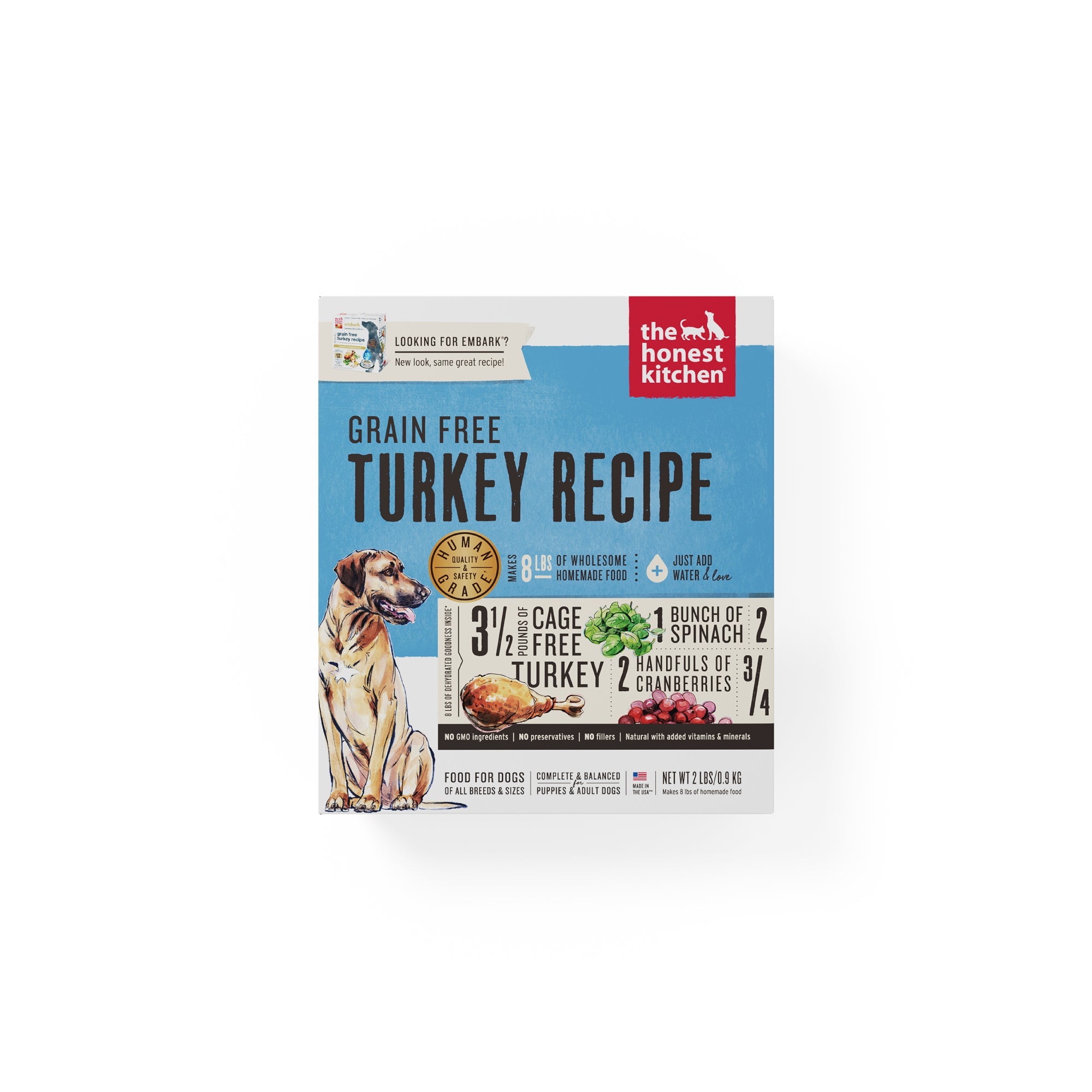 The Honest Kitchen Dehydrated Grain Free Turkey Dog Food 2lbs