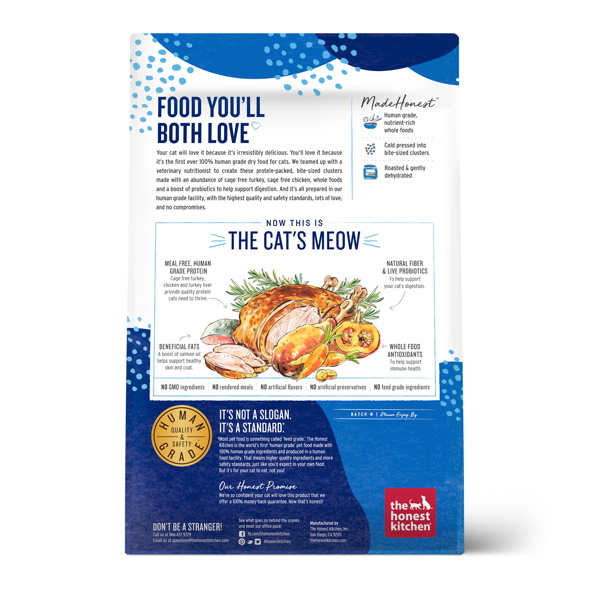 The Honest Kitchen Tasty Whole Food Clusters Grain Free Cat Food 4lbs