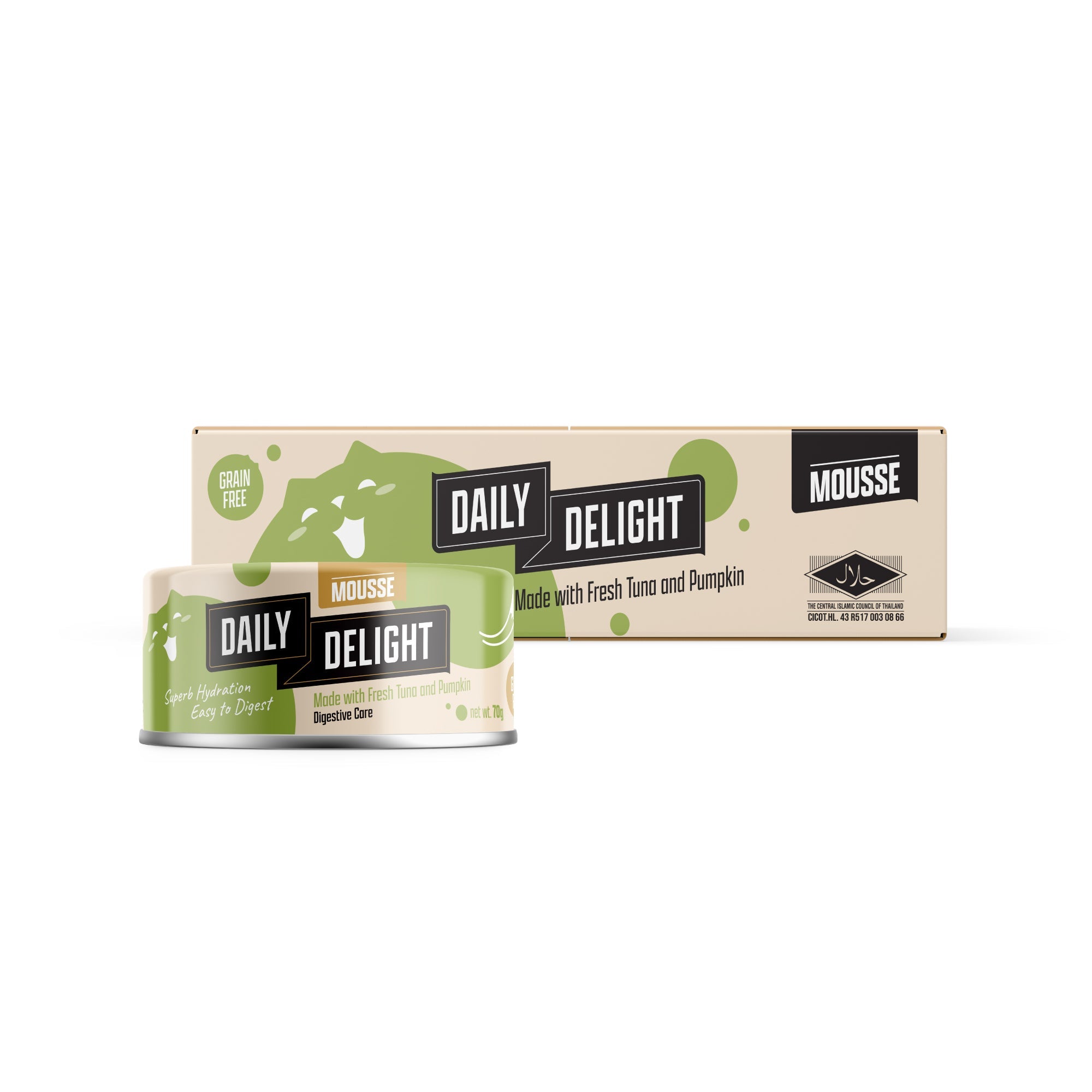 Daily Delight Mousse Made with Fresh Tuna and Pumpkin Cat Wet Food 80g Carton Deal Best for hydration on adult cats and easily digestible complementary meal for Kittens and Senior Cats