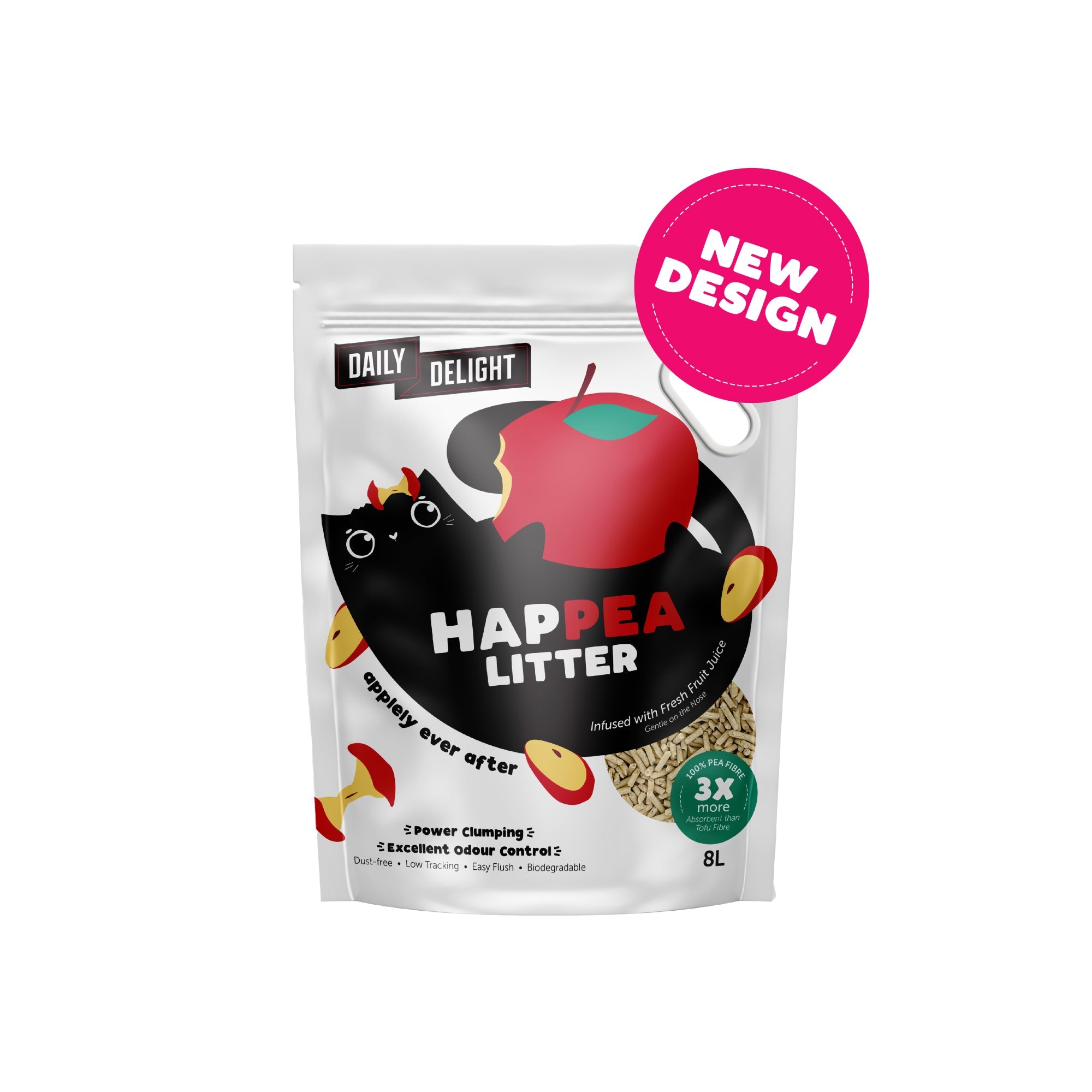 Daily Delight Happea Litter Apple Scent Power Clumping and Excellent Odor Control Pea Litter 8L