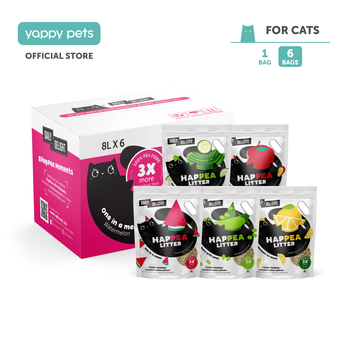 Daily Delight HAPPEA Cat Litter 8L x 6 (Carton)